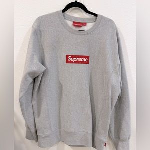 Grey Supreme Crew Neck Sweatshirt